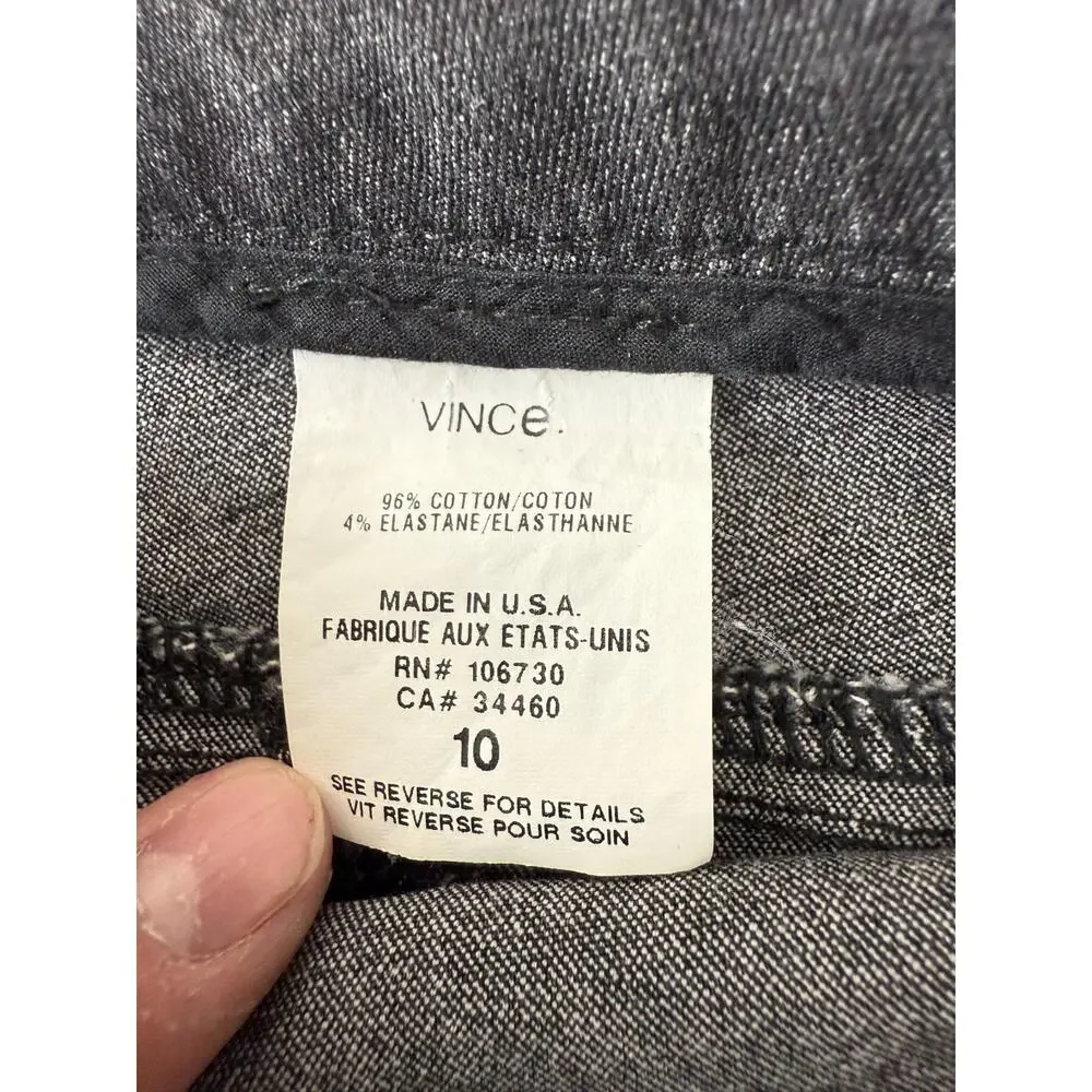 Vince Size‎ 10 Stretch Snap Button Denim Jeans Gray Flat Front Casual